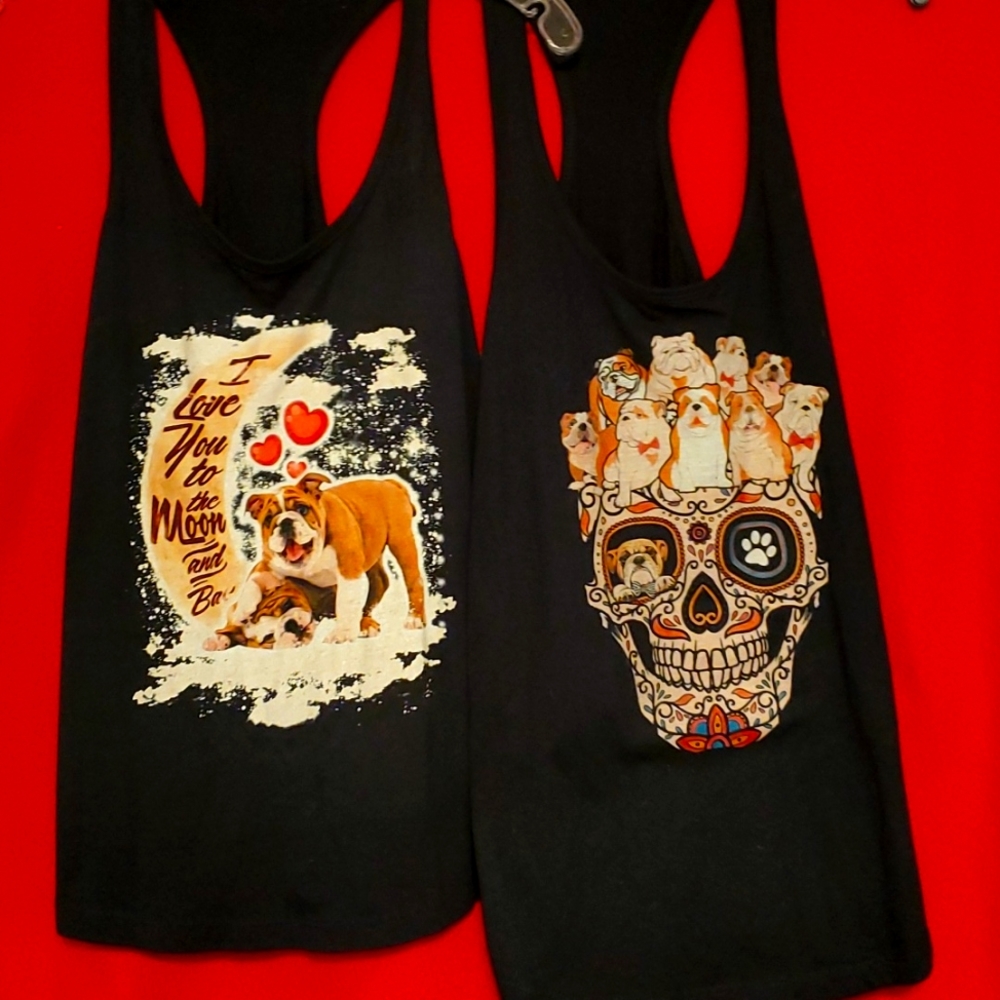 2  Razorback bolt dog tank tops